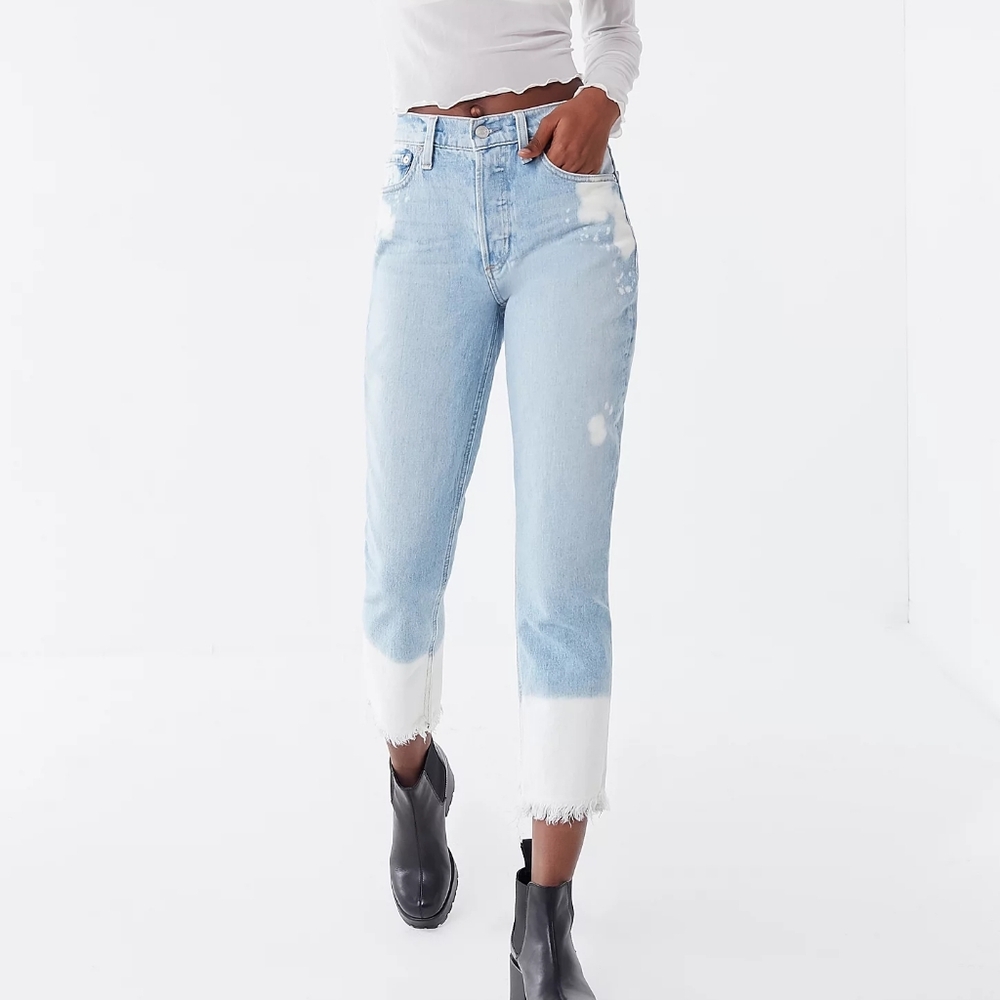 SOCIALITE Thea Dip-Dyed High-Rise Cropped Jean